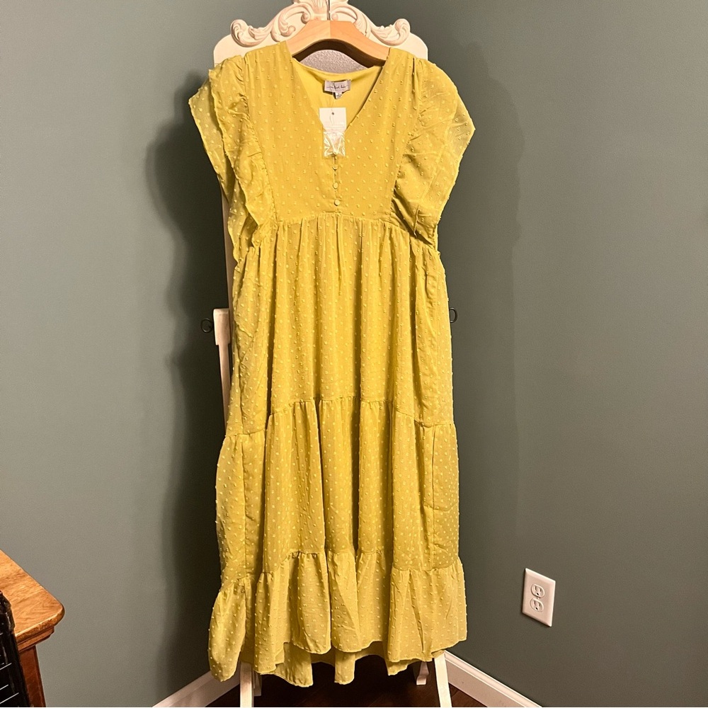 One Loved Babe June Chartreuse Dress